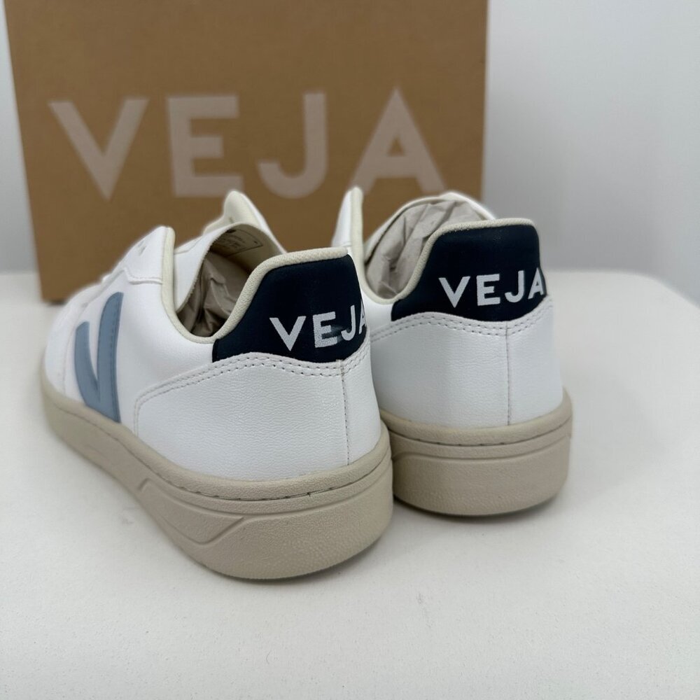 Veja V-10 CWL Sneakers sz 5 Women's 36 EU White/Steel/Nauti Vegan Leather BRAZIL - Picture 4 of 15